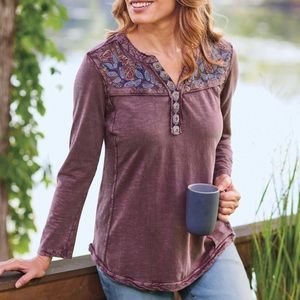 Style & Co Embroidered Yoke Shirt